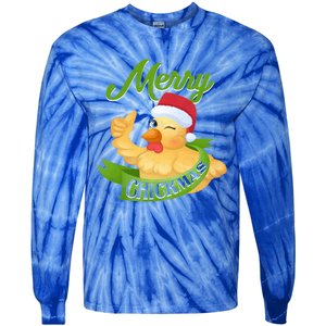 Chicken Lady Gift Christmas Chicken Gift Merry Chickmas Cool Gift Tie-Dye Long Sleeve Shirt