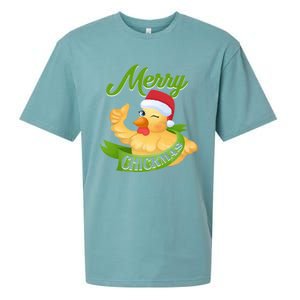 Chicken Lady Gift Christmas Chicken Gift Merry Chickmas Cool Gift Sueded Cloud Jersey T-Shirt