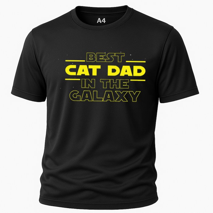 Cat Lover Gifts Best Cat Dad In The Galaxy Best Cat Dad Ever Cooling Performance Crew T-Shirt