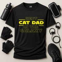 Cat Lover Gifts Best Cat Dad In The Galaxy Best Cat Dad Ever Cooling Performance Crew T-Shirt