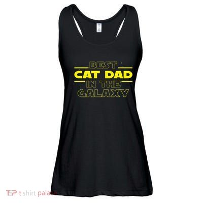 Cat Lover Gifts Best Cat Dad In The Galaxy Best Cat Dad Ever Ladies Essential Flowy Tank