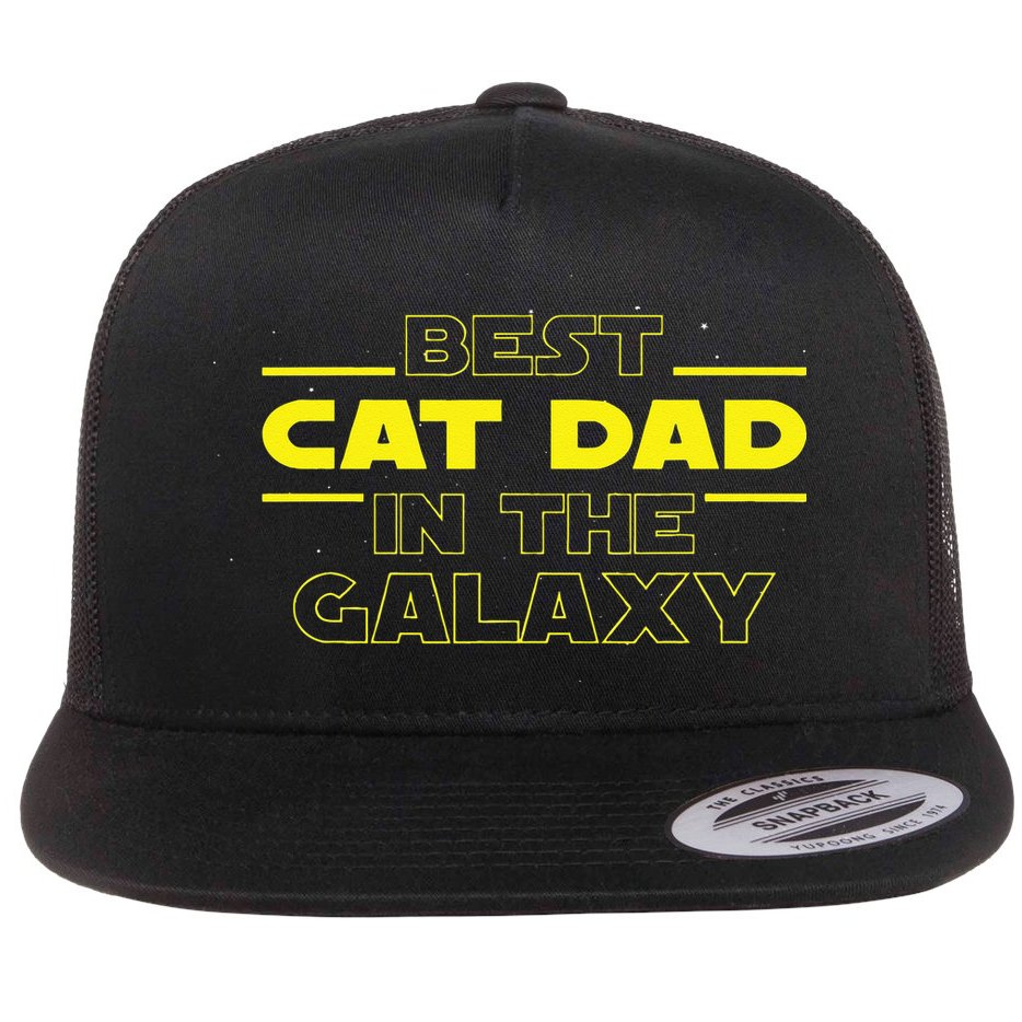 Cat Lover Gifts Best Cat Dad In The Galaxy Best Cat Dad Ever Flat Bill Trucker Hat