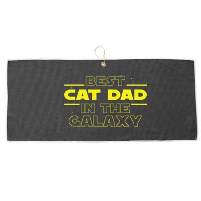 Cat Lover Gifts Best Cat Dad In The Galaxy Best Cat Dad Ever Large Microfiber Waffle Golf Towel