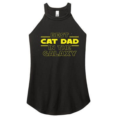 Cat Lover Gifts Best Cat Dad In The Galaxy Best Cat Dad Ever Women's Perfect Tri Rocker Tank