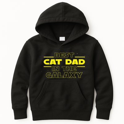 Cat Lover Gifts Best Cat Dad In The Galaxy Best Cat Dad Ever Kids Hoodie
