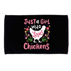 Chicken Lover Gift Just A Who Loves Chickens Cool Gift Microfiber Hand Towel