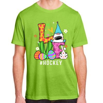 Cool Love Gnome Hockey Player Eggs Hunting Easter Day Funny Gift Adult ChromaSoft Performance T-Shirt