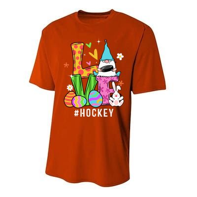 Cool Love Gnome Hockey Player Eggs Hunting Easter Day Funny Gift Performance Sprint T-Shirt