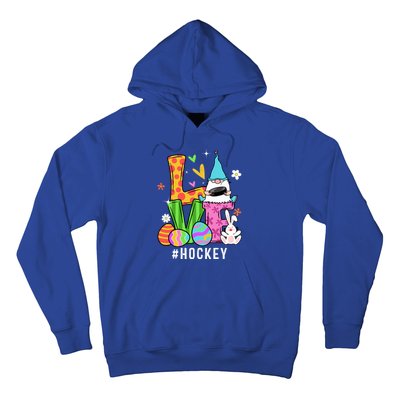 Cool Love Gnome Hockey Player Eggs Hunting Easter Day Funny Gift Hoodie