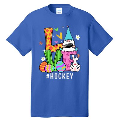 Cool Love Gnome Hockey Player Eggs Hunting Easter Day Funny Gift Tall T-Shirt