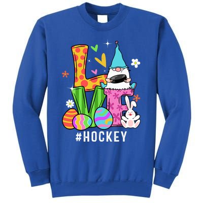 Cool Love Gnome Hockey Player Eggs Hunting Easter Day Funny Gift Tall Sweatshirt