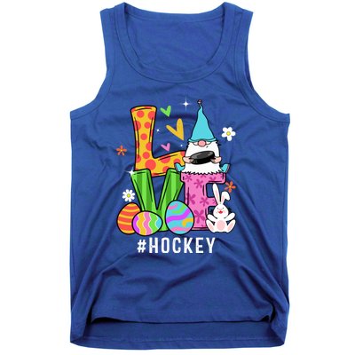 Cool Love Gnome Hockey Player Eggs Hunting Easter Day Funny Gift Tank Top