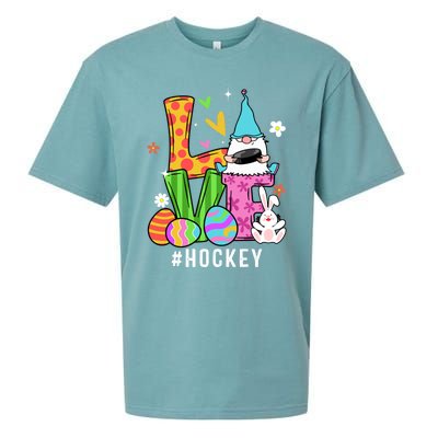 Cool Love Gnome Hockey Player Eggs Hunting Easter Day Funny Gift Sueded Cloud Jersey T-Shirt