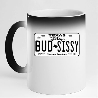 Country Love GilleyS Bud N Sissy Texas Cowboy License Gift 11oz Black Color Changing Mug