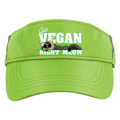 Cat Lover Go Vegan Right Meow Gift Adult Drive Performance Visor