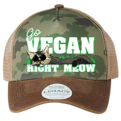 Cat Lover Go Vegan Right Meow Gift Legacy Tie Dye Trucker Hat