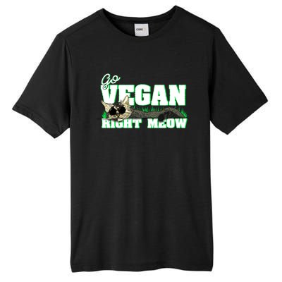 Cat Lover Go Vegan Right Meow Gift Tall Fusion ChromaSoft Performance T-Shirt