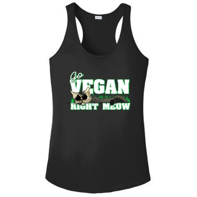 Cat Lover Go Vegan Right Meow Gift Ladies PosiCharge Competitor Racerback Tank