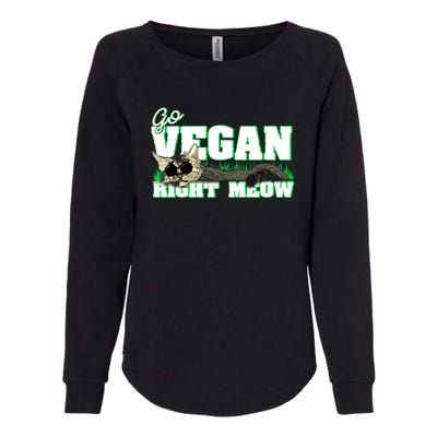 Cat Lover Go Vegan Right Meow Gift Womens California Wash Sweatshirt