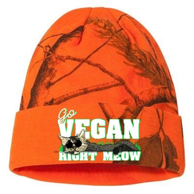 Cat Lover Go Vegan Right Meow Gift Kati Licensed 12" Camo Beanie