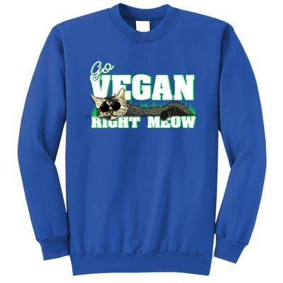 Cat Lover Go Vegan Right Meow Gift Sweatshirt