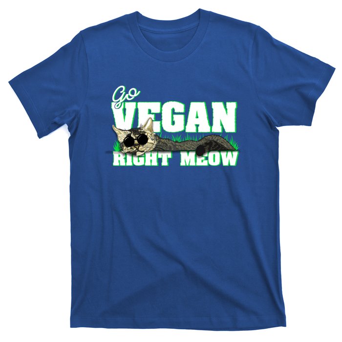 Cat Lover Go Vegan Right Meow Gift T-Shirt