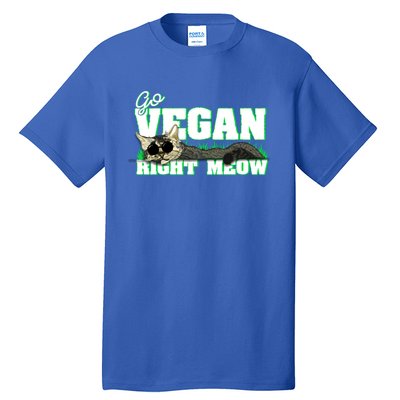 Cat Lover Go Vegan Right Meow Gift Tall T-Shirt