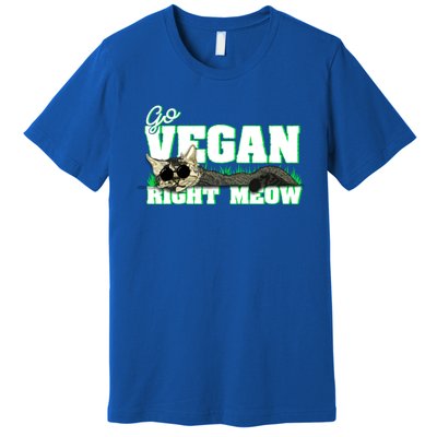 Cat Lover Go Vegan Right Meow Gift Premium T-Shirt