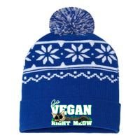 Cat Lover Go Vegan Right Meow Gift USA-Made Snowflake Beanie