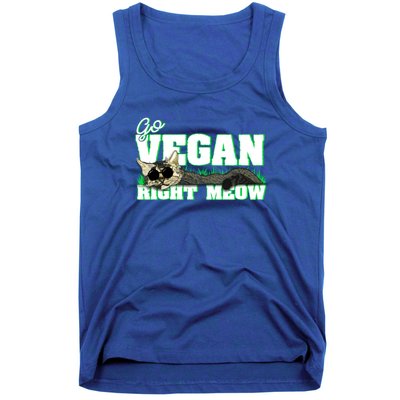 Cat Lover Go Vegan Right Meow Gift Tank Top