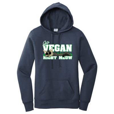 Cat Lover Go Vegan Right Meow Gift Women's Pullover Hoodie