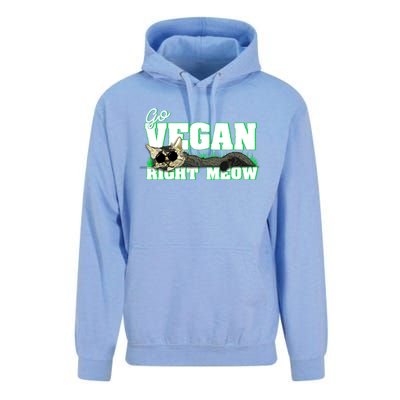 Cat Lover Go Vegan Right Meow Gift Unisex Surf Hoodie