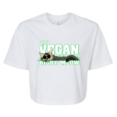 Cat Lover Go Vegan Right Meow Gift Bella+Canvas Jersey Crop Tee