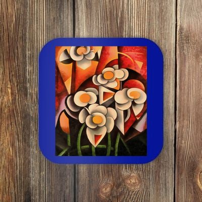 Calla Lilies Geometric Art Abstract In Brown Tones Cute Gift Coaster