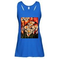 Calla Lilies Geometric Art Abstract In Brown Tones Cute Gift Ladies Essential Flowy Tank