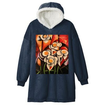 Calla Lilies Geometric Art Abstract In Brown Tones Cute Gift Hooded Wearable Blanket