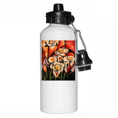 Calla Lilies Geometric Art Abstract In Brown Tones Cute Gift Aluminum Water Bottle