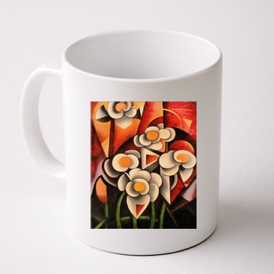 Calla Lilies Geometric Art Abstract In Brown Tones Cute Gift Coffee Mug