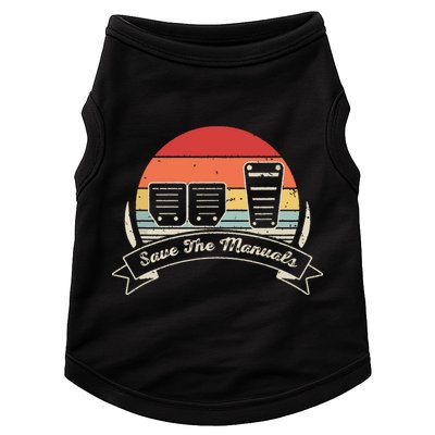 Car Lover Gift Vintage Retro Save The Manuals Stick Doggie Tank