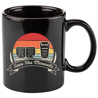 Car Lover Gift Vintage Retro Save The Manuals Stick 11oz C Handle Ceramic Mug