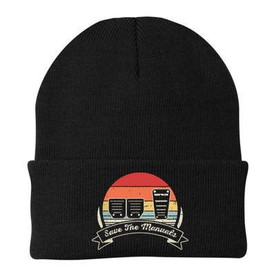 Car Lover Gift Vintage Retro Save The Manuals Stick Beanie