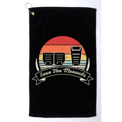 Car Lover Gift Vintage Retro Save The Manuals Stick Golf Towel