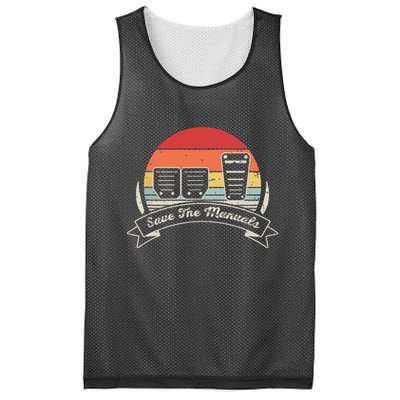 Car Lover Gift Vintage Retro Save The Manuals Stick Mesh Reversible Basketball Jersey Tank