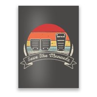 Car Lover Gift Vintage Retro Save The Manuals Stick Poster