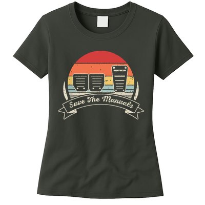 Car Lover Gift Vintage Retro Save The Manuals Stick Womens T-Shirt