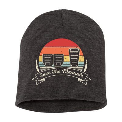 Car Lover Gift Vintage Retro Save The Manuals Stick Short Acrylic Beanie