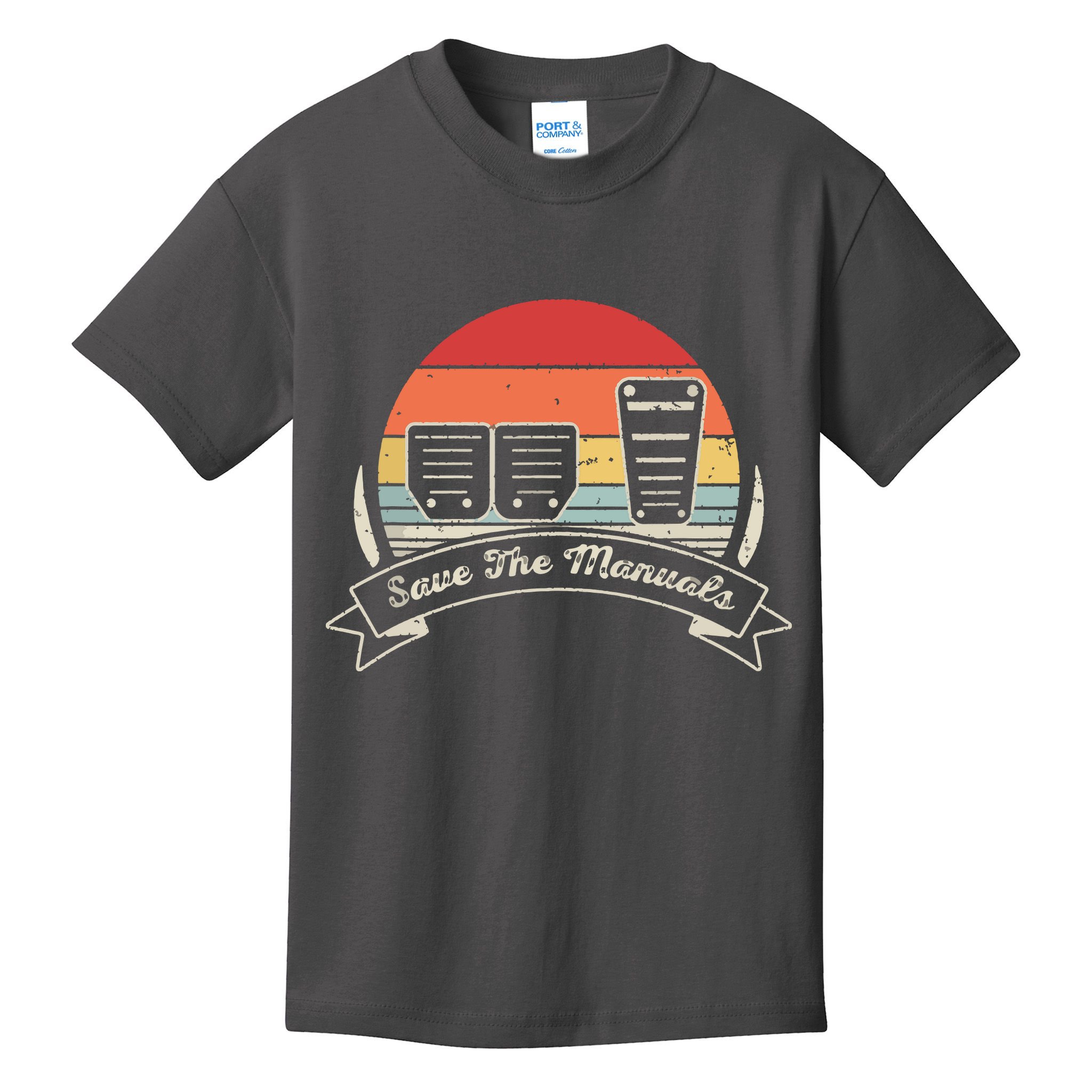 Car Lover Gift Vintage Retro Save The Manuals Stick Kids T-Shirt