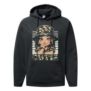 Cutie LocD Girl With Camo Hat Locs Black Girl Juneteenth Performance Fleece Hoodie