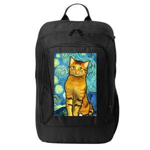 Cat Lover Gift Van Gogh Style Art City Backpack