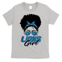 Cute Lions Girl Bandana Afro Hair Football Fan T-Shirt